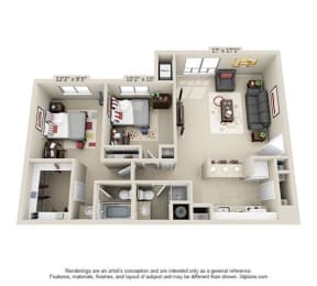  Floor Plan 2 Bedroom